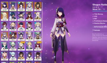 Conta Genshin Impact Semi-Iniciante com Raiden Shogun, Columbina + Recursos