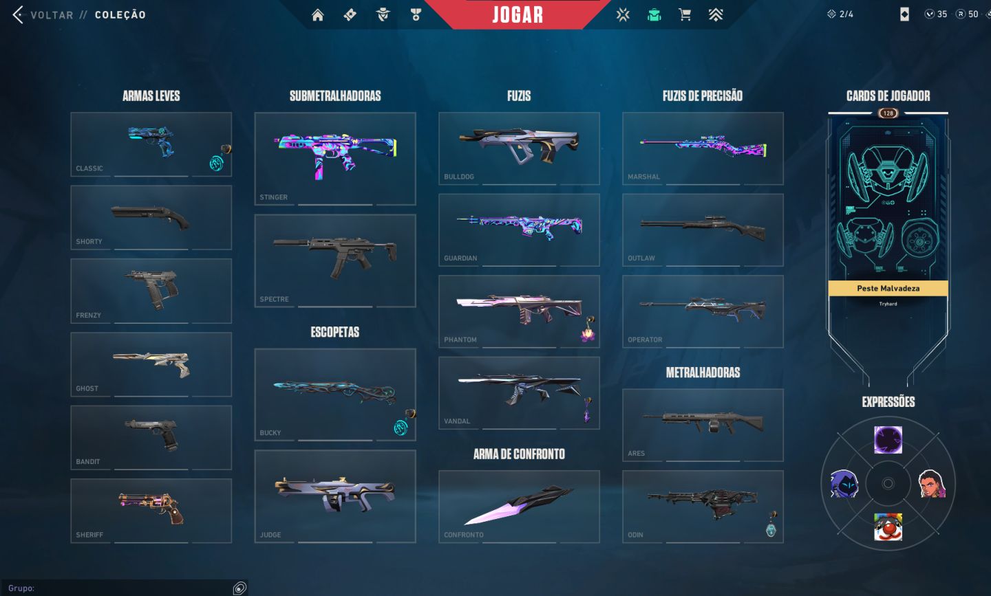 COnta Valorant, 2 skin de faca e muito mais