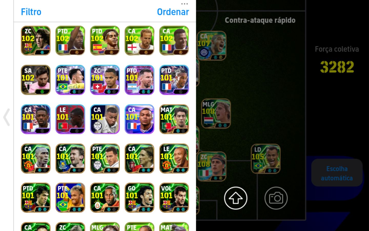 Conta meta Efootball Mobile força coletiva 3282