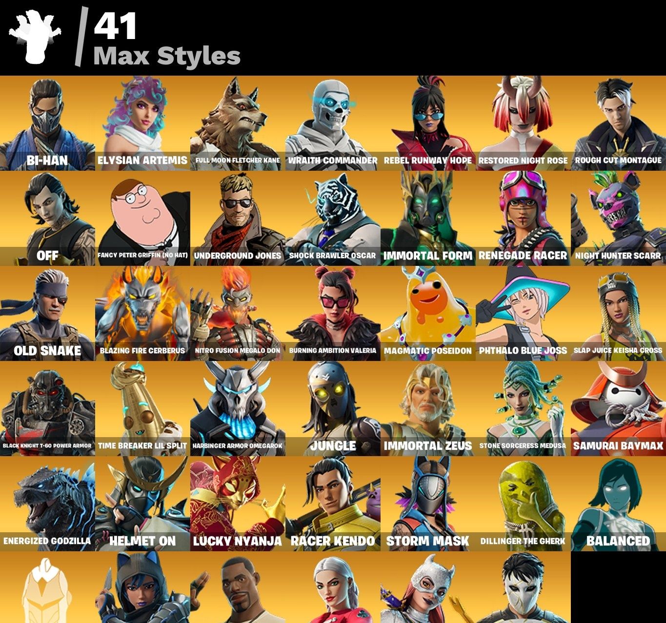 Conta Fortnite 94 SKINS/MULHER GATO/LARA CROFT200S/FREEZA/OUTLAW MIDAS/AERIAL