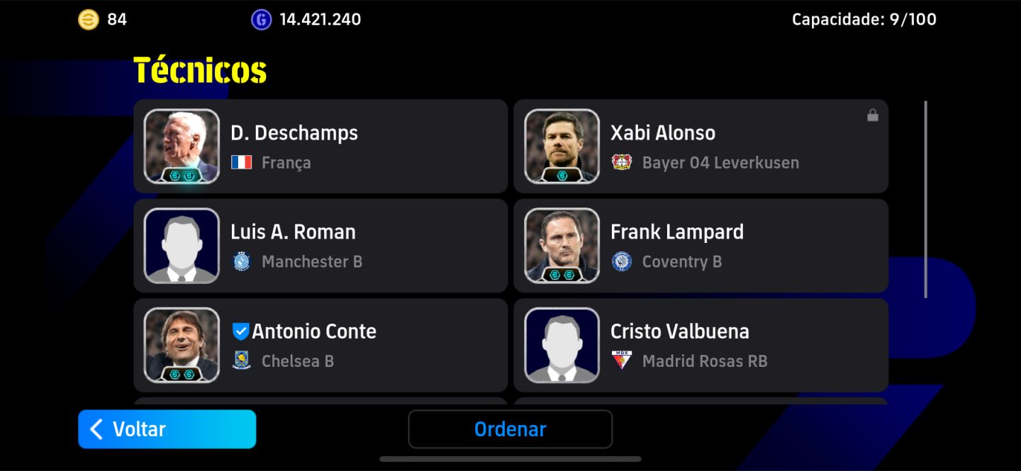 CONTA eFOOTBALL MOBILE TOP! ELENCO ESTRELADO + CRISTIANO RONALDO 108 E MESSI 104
