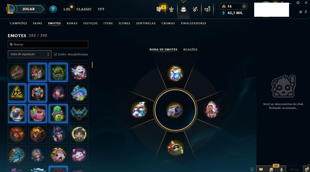 CONTA LOL + TFT + VALORANT (SKINS MITICAS/LENDÁRIAS/LIMITADAS)