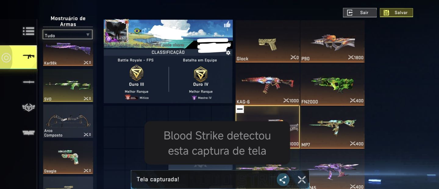 Conta de blood straik iskins míticas e ultras e muito maís