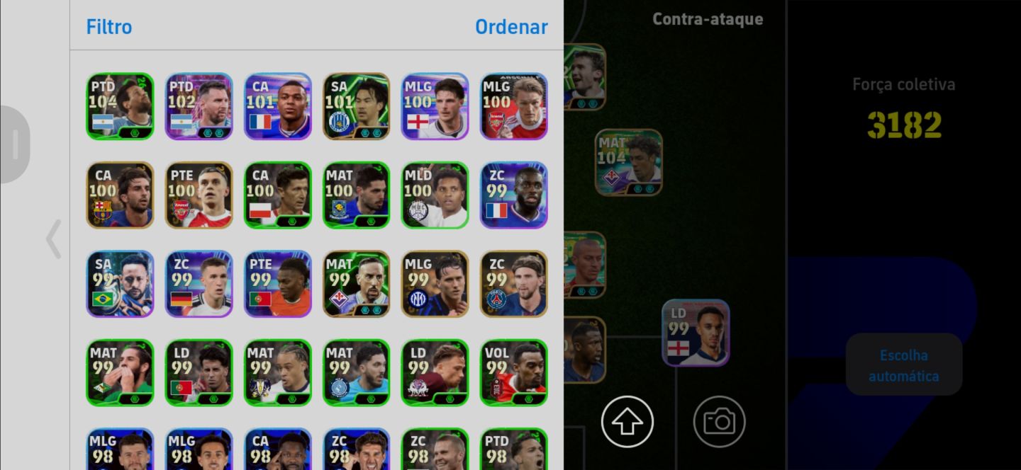 Conta Efootball Mourinho + Desire Doue Blitz Curler + Messi 104 + De Bruyne 105
