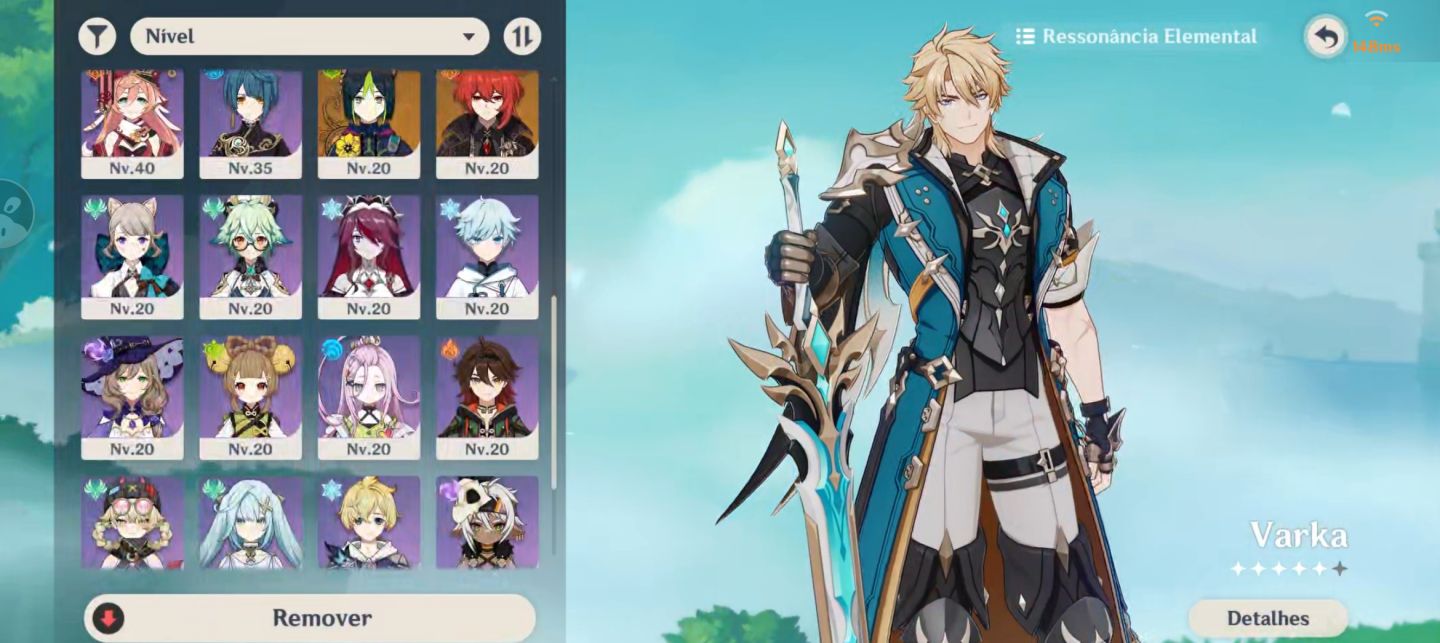 Conta com varka, venti e kokomi além de outros personagens do mochileoro