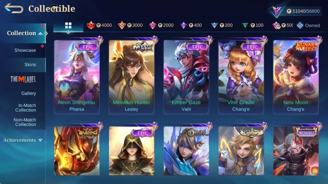 217 SKINS - FULL EMBLEMAS - FULL HEROIS