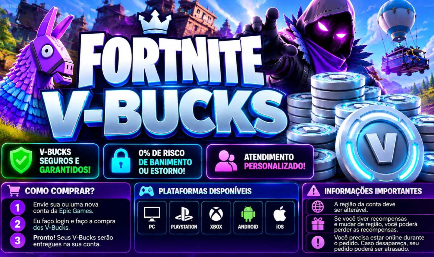 FORTNITE V-BUCKS | PREÇO ESPECIAL | MAIS BARATO DO SITE
