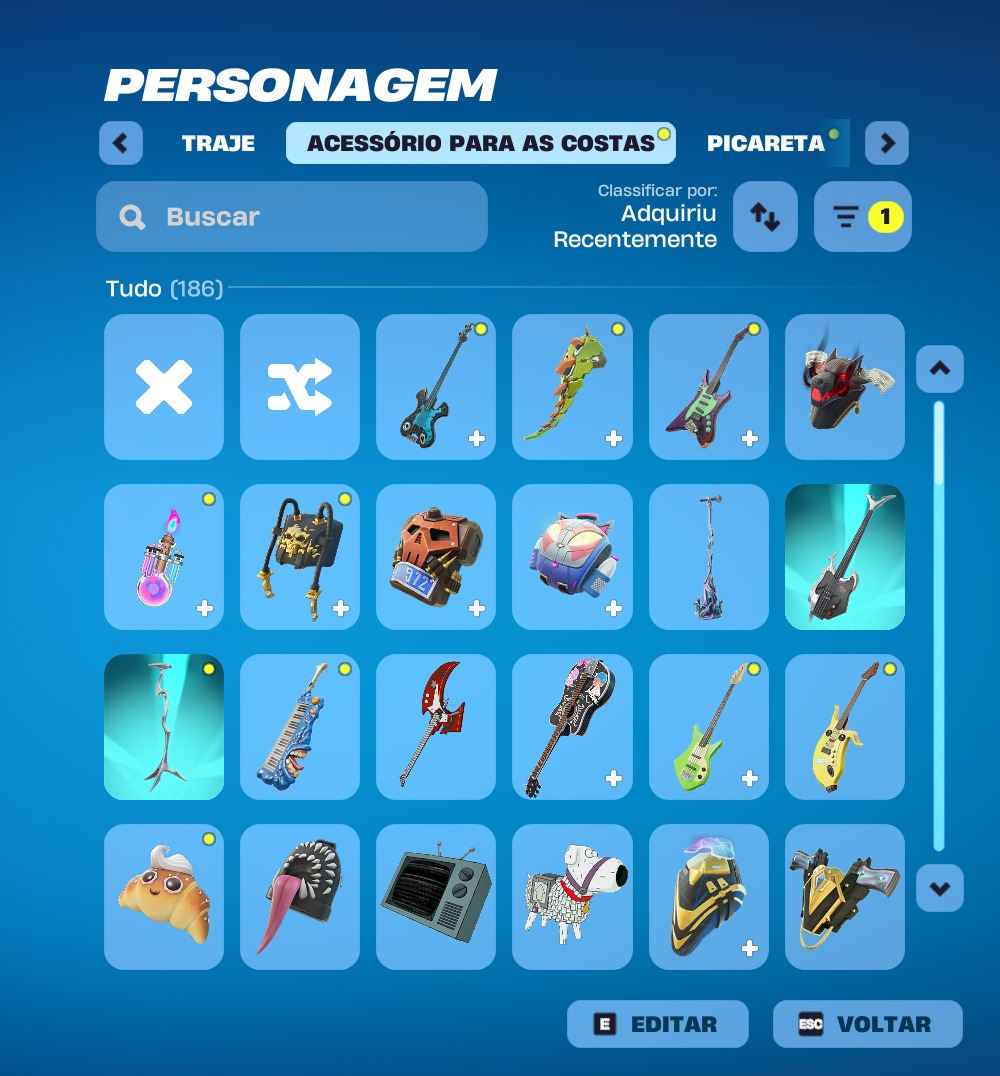 CONTA ANTIGA 175 SKINS ARIANA GRANDE, THE WEEKND, O CEIFADOR, 120 PICARETAS