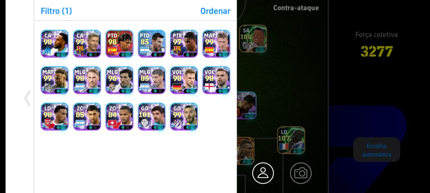 Conta de efootball mobile a venda, com Iniesta 107, os dois Pelé, e muito mais.