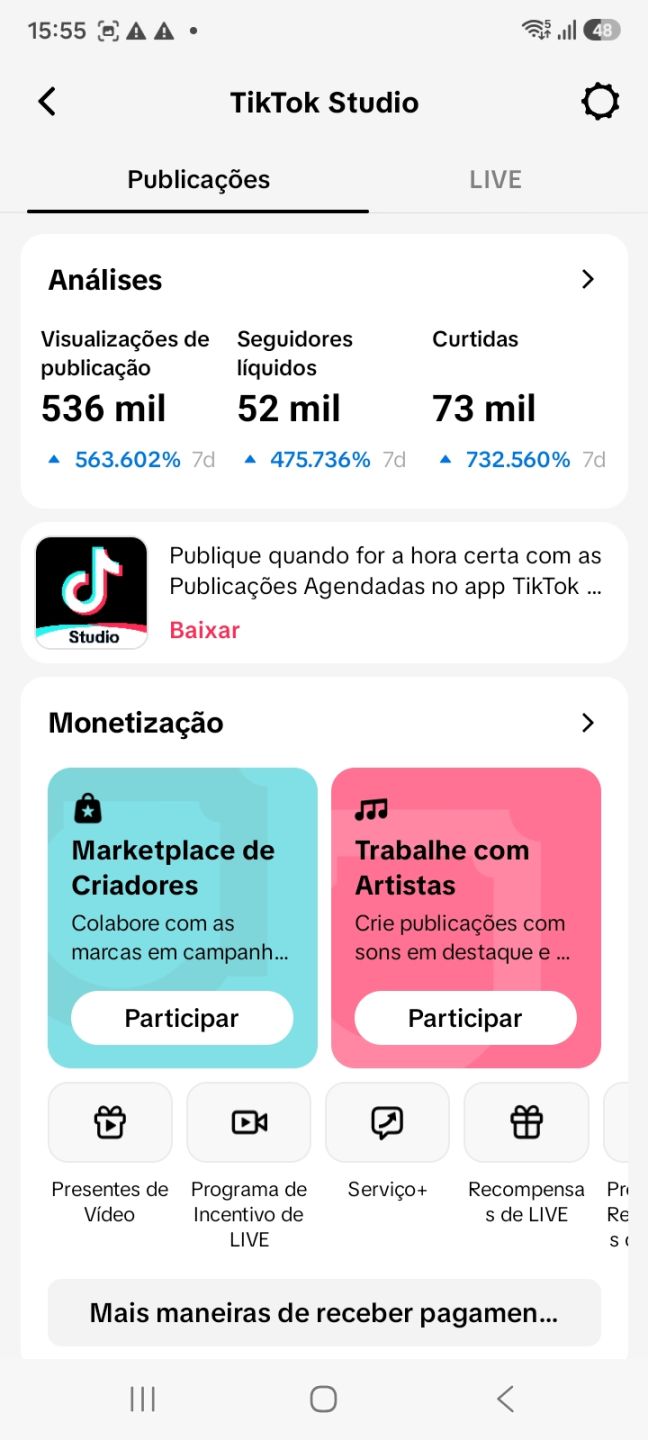 TIK TOK COM 62.OOO SEGUIDORES REIAS + ALTO ENGAJAMENTO PROGRAMAS DISP FALO CHAT