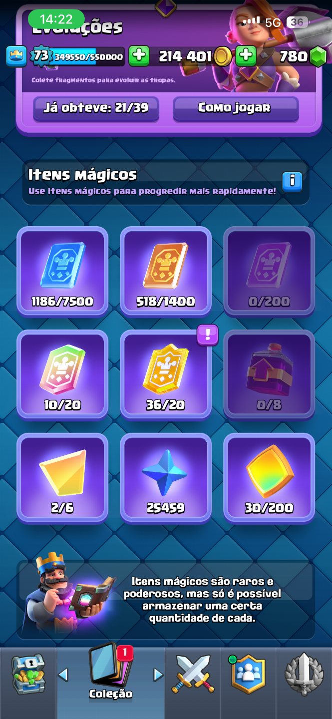 CONTA CLASH ROYALE META 12500 TROFÉUS