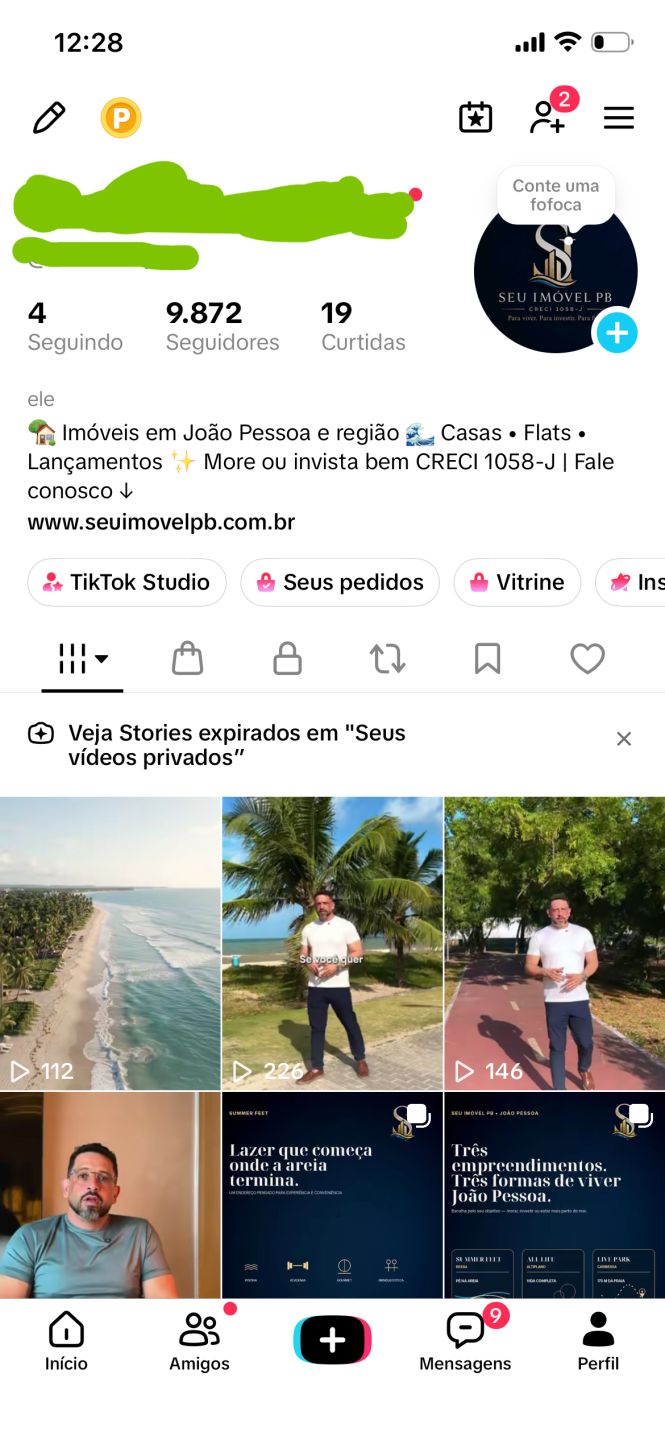 CONTA TIK TOK BR COM LIVE ESTUDIO PC ATIVO (ATIVAR MONETIZAÇÃO,9K DE SEGUIDORES)