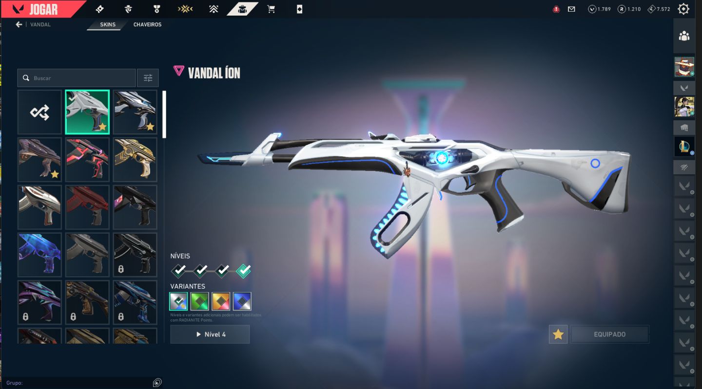 Conta de valorant varias skins, mas de 1250 gastos