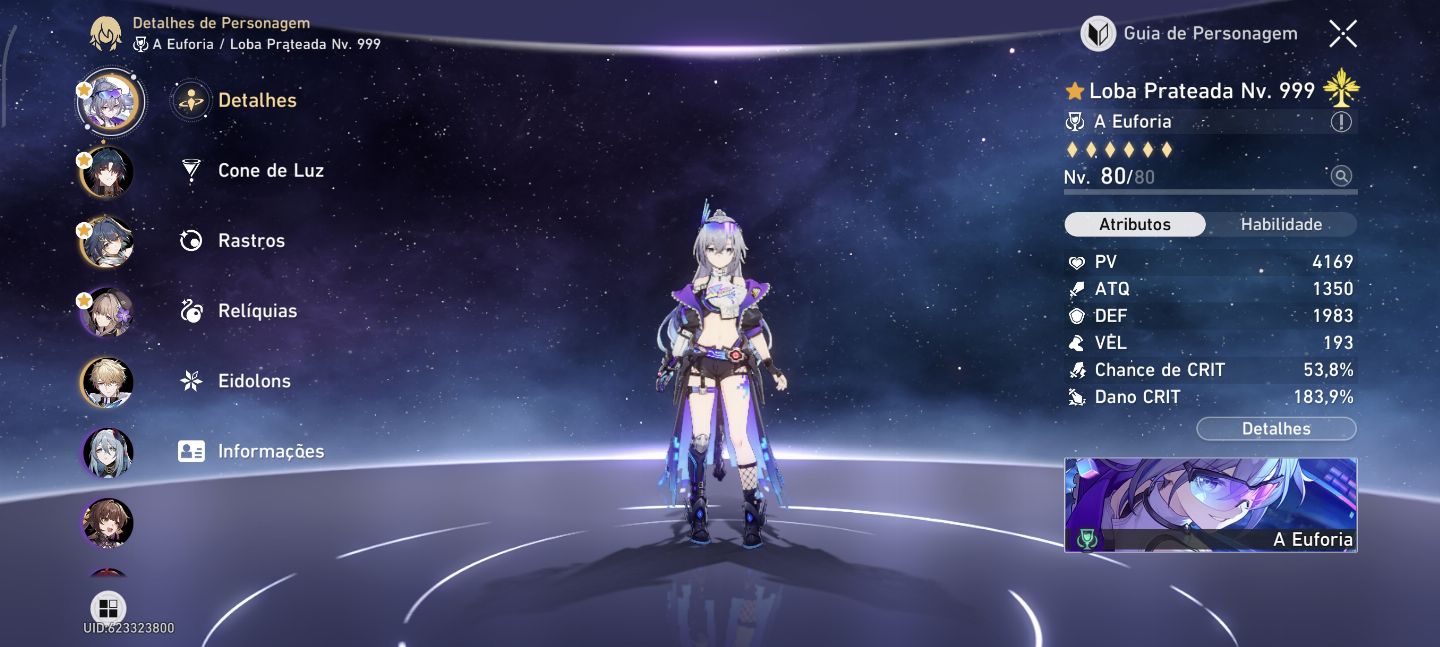 Contas Honkai personagens meta(Loba 999, Himeko nova, Castorice)