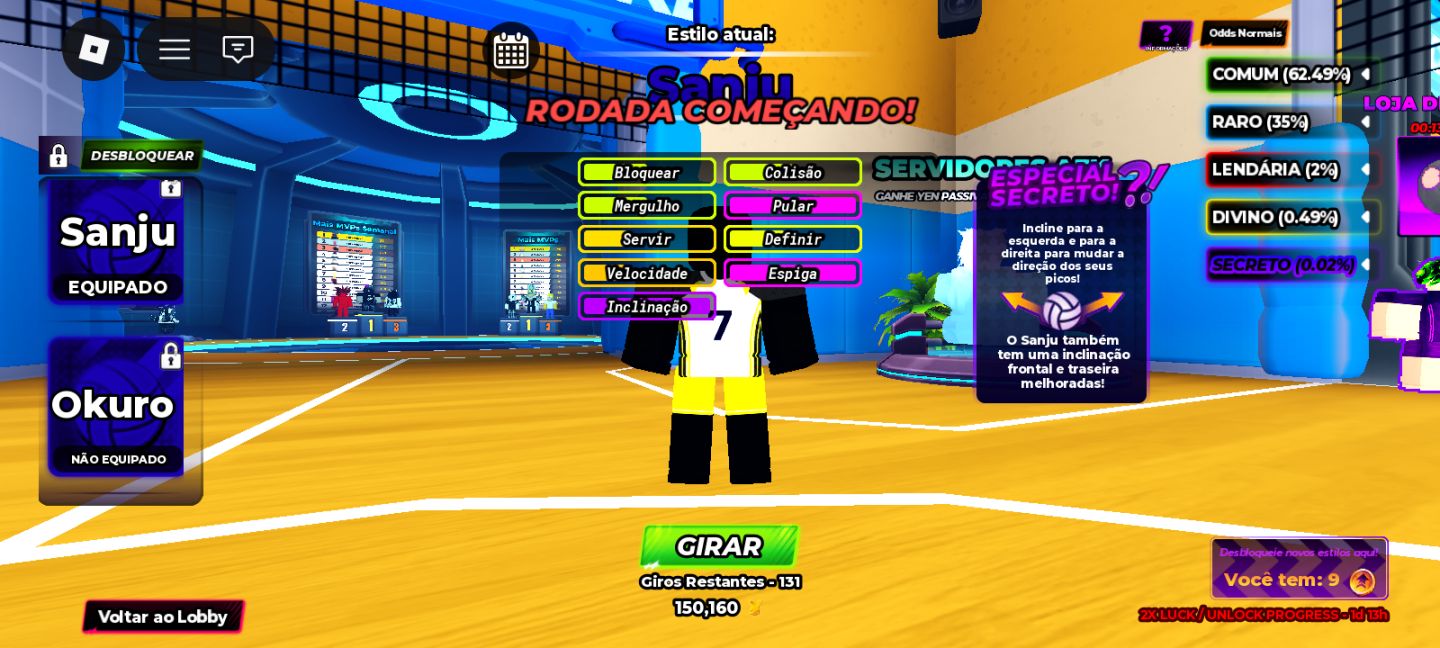 Conta de haikyuu legends com skin de instaplayer