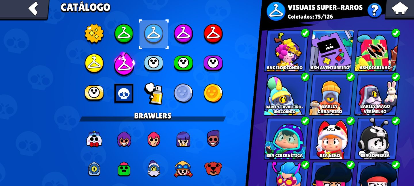 Conta de brawl stars com mais de 44k de troféus, conta antiga com muitas skins