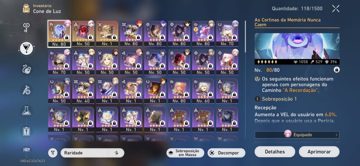 Cyrene + Ashveil + Castorice + Yao Guang + Acheron + Saber + Outros T5 e mais