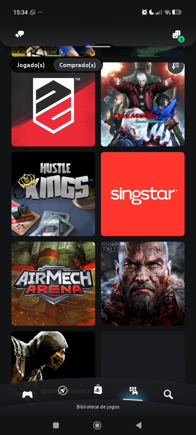 Minha conta com mais de 700 jogos e mais 598 platinas