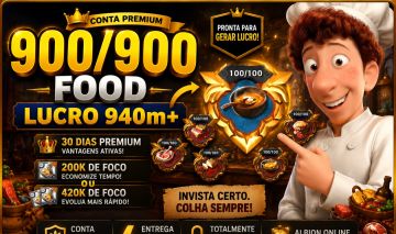 Conta 900/900 em food - Lucre 940m + Craft lab