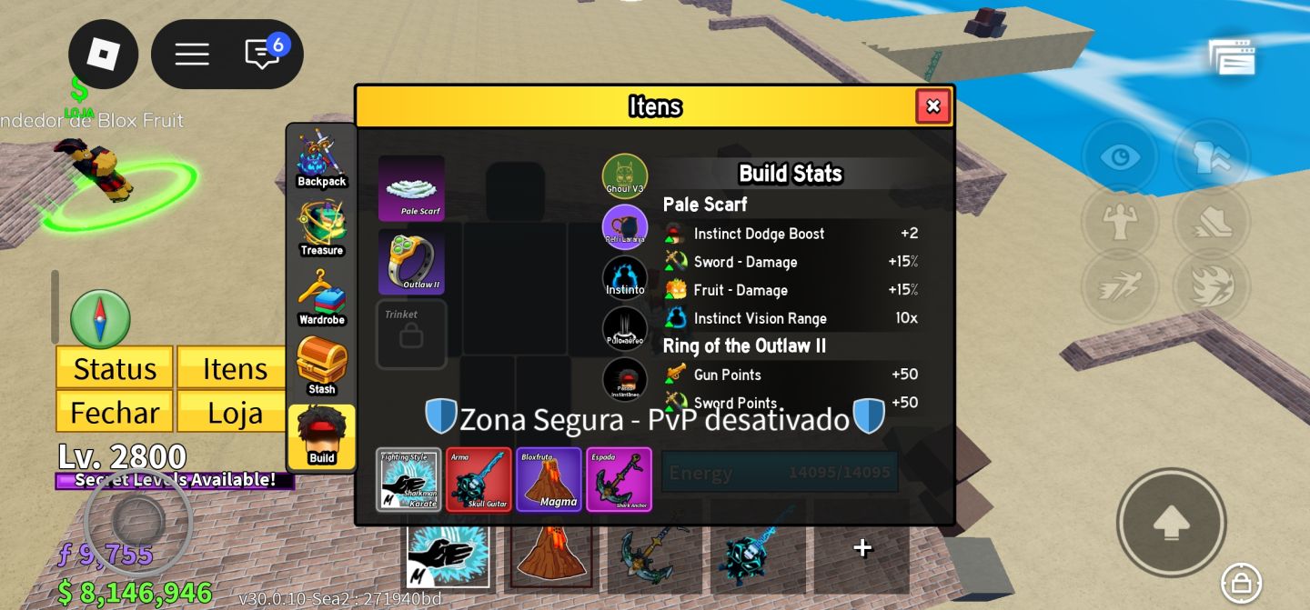 CONTA BLOX FRUITS NÍVEL 2800 + GODHUMAN + SKULLGUITAR + CDK