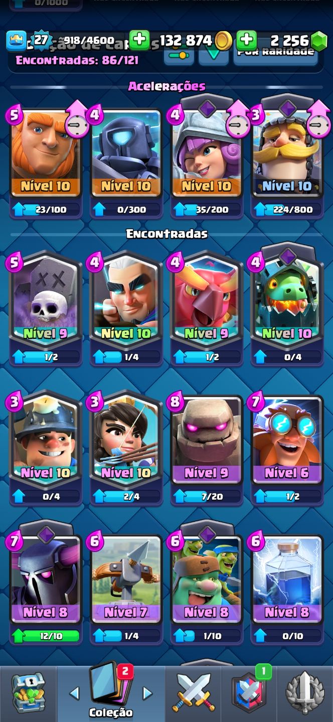 CONTA Clash royale arena 14 + 150k gold + 2k gema, torre nível 10