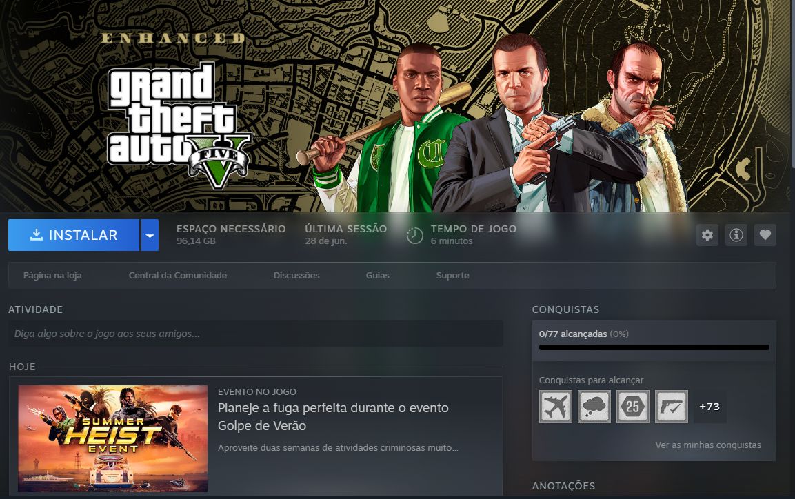Conta stem com 2 gta 5 e o the forest
