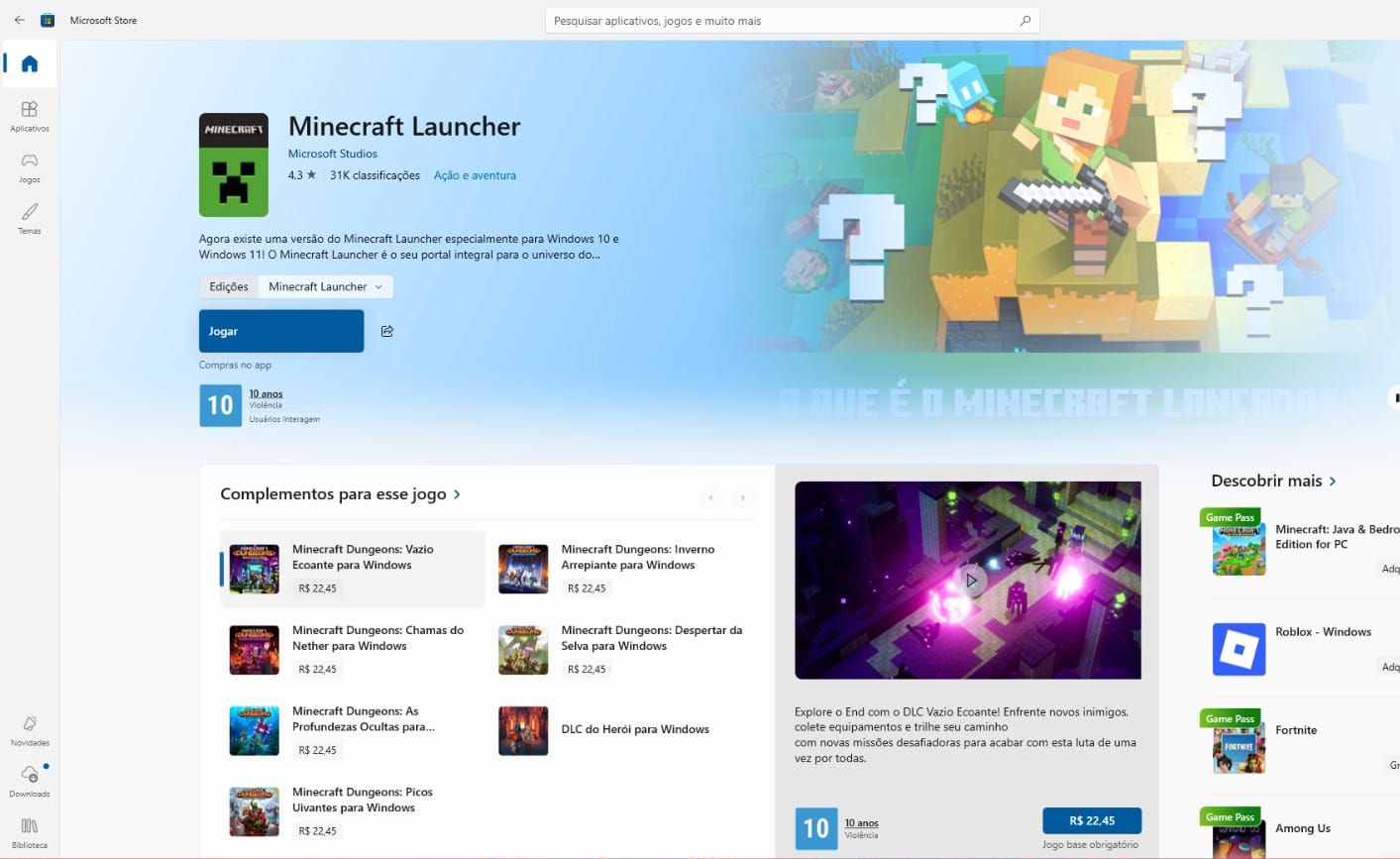 Minecraft Java & Bedrock | Original Conta Microsoft