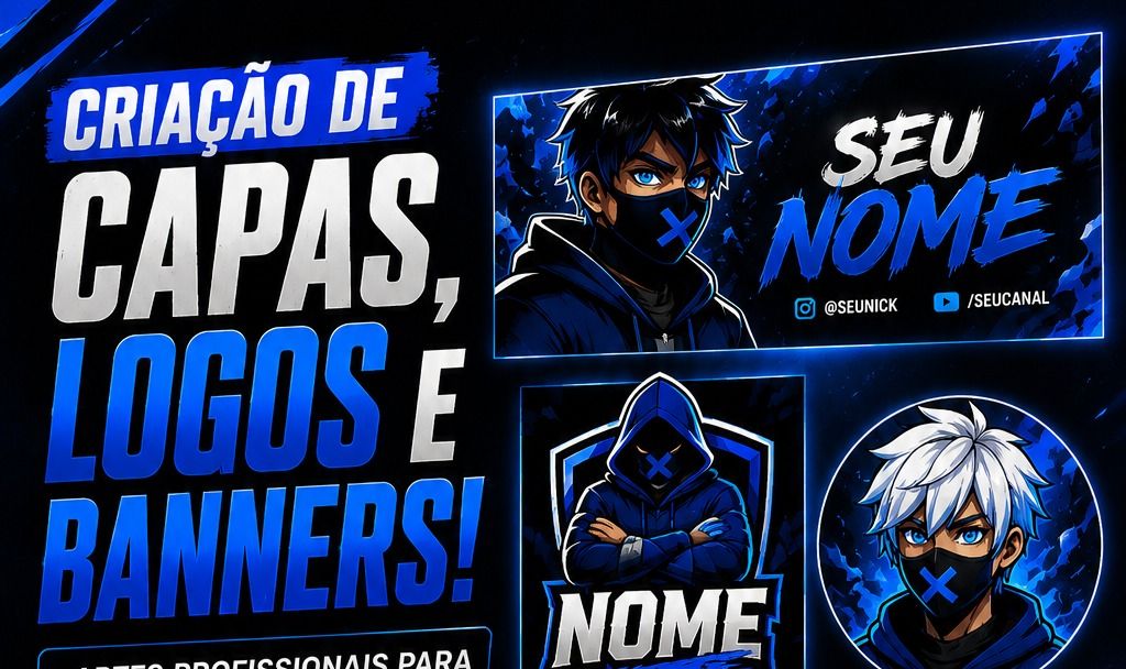 CRIAÇÃO DE CAPAS, LOGOS E BANNERS