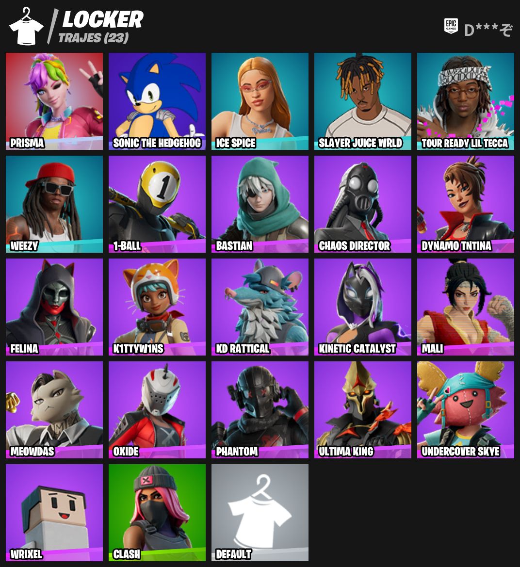 Conta de Fortnite com Ice Spice Lil Wayne Lil Tecca e Varinha estelar