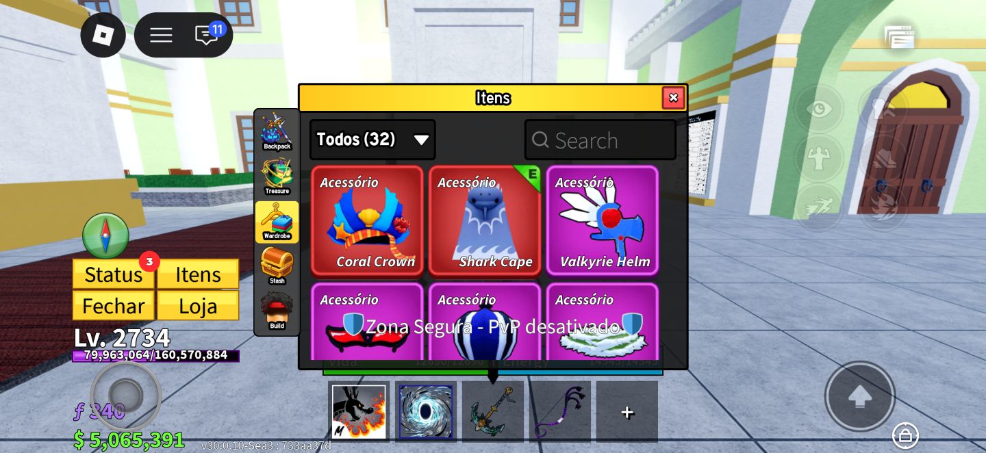 Conta de Blox fruits Com vários gamepass e skins raras