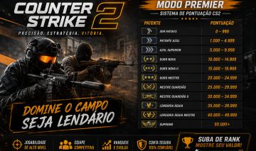 ( MELHOR DO MERCADO ) ELOJOB / ELOBOOST CS2 - MM - PREMIER - BRAÇO DIREITO