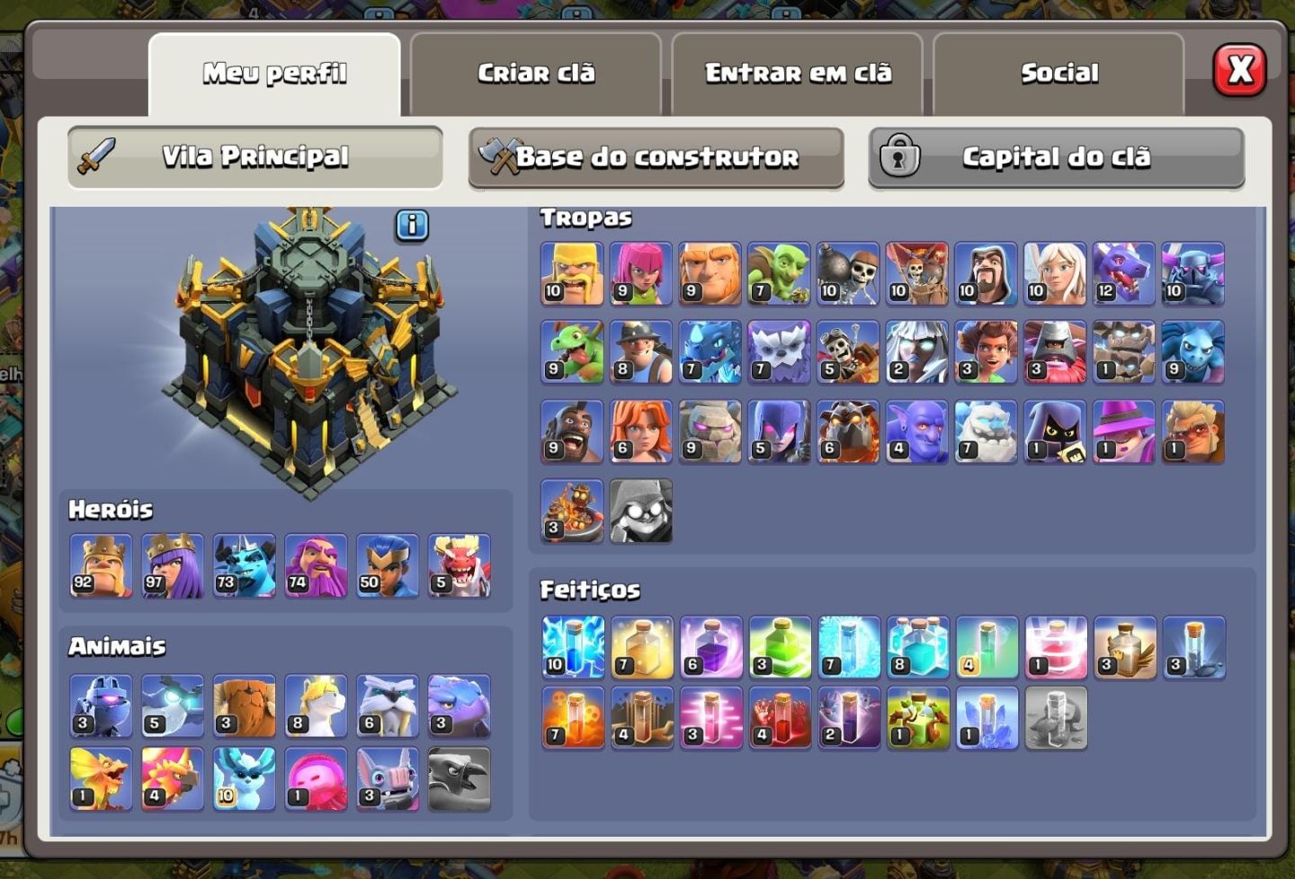 CONTA CLASH OF CLANS CV 17 + CLASH ROYALE