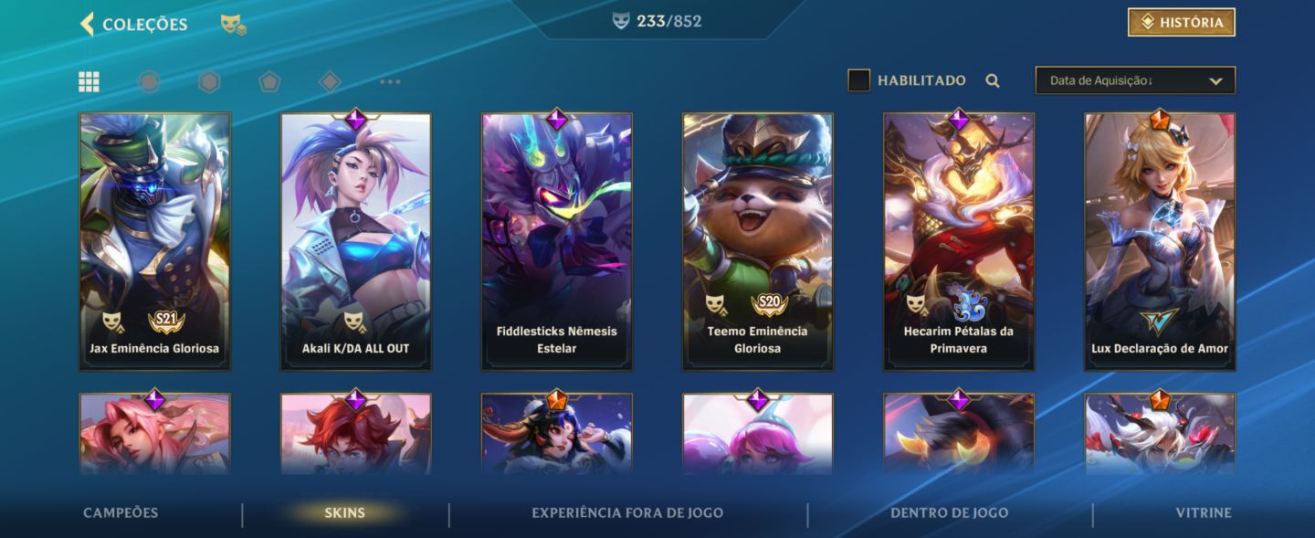 Conta Wild Rift (ano 2022) com mais de de 200 skins
