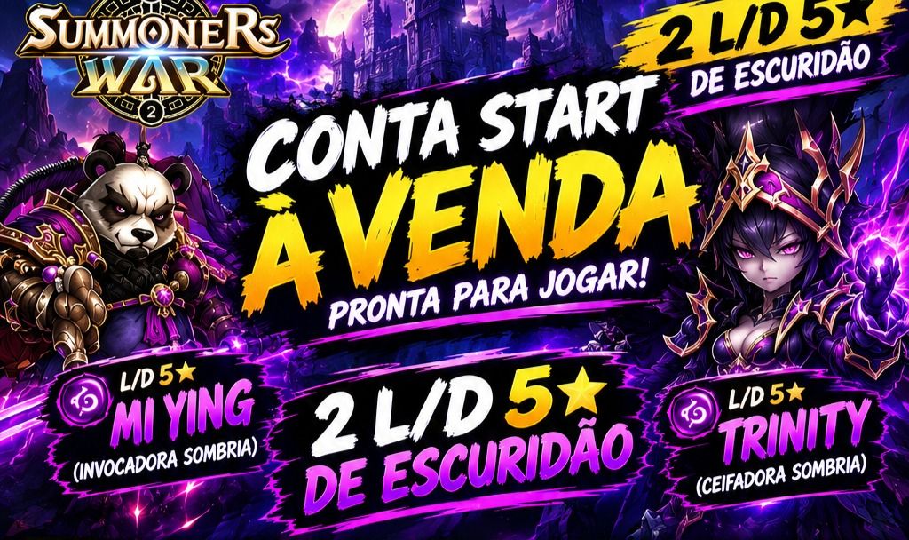 Conta START Summoners War à Venda | 2 LD 5 + Mi Ying e Trinity!