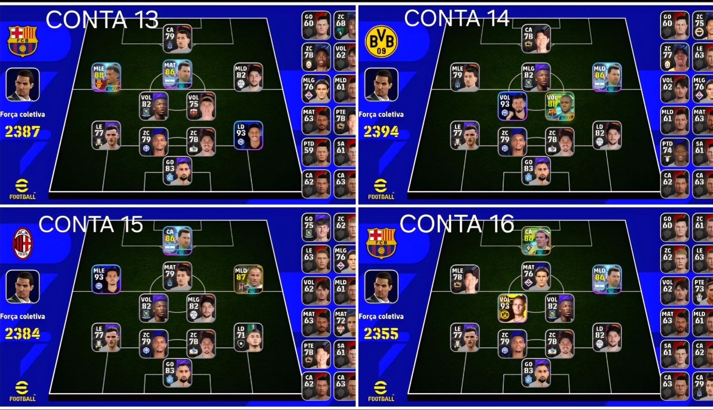 CONTAS EFOOTBALL MOBILE/ÉPICOS/BIG TIME/SHOW TIME