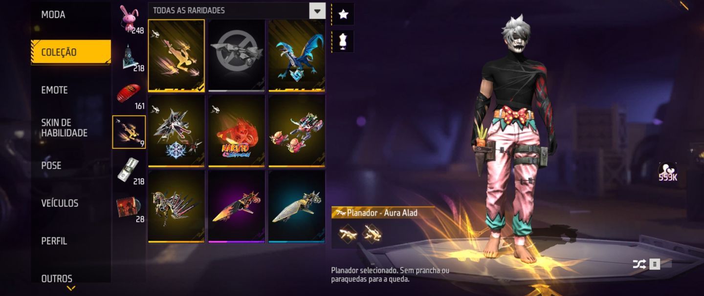 CONTA FREE FIRE (FF) FULLZONA 15 EVOS, 12 PUNHOS, UMP E XM8 ATT (NÃO É A ROXA)
