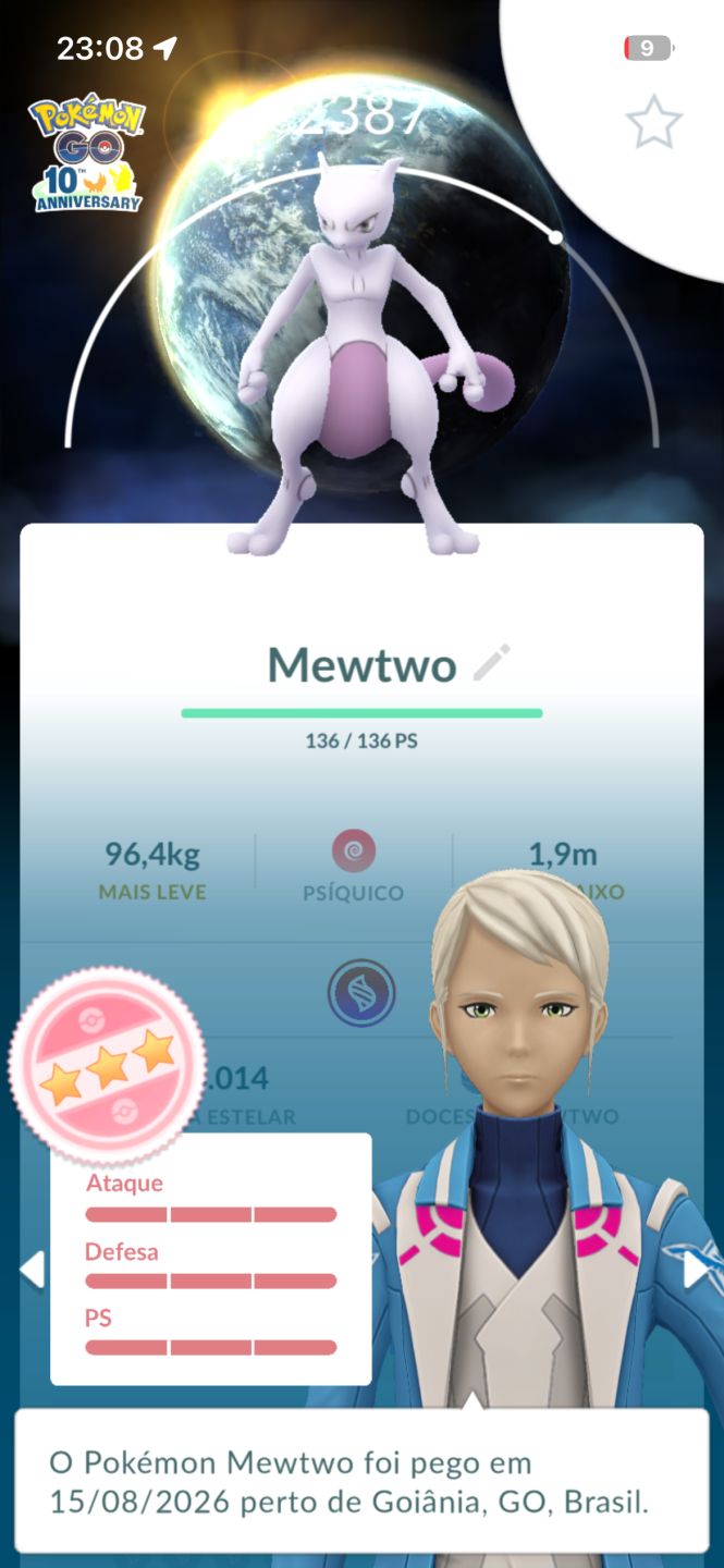 Conta Pokemon Go 3 mewtow