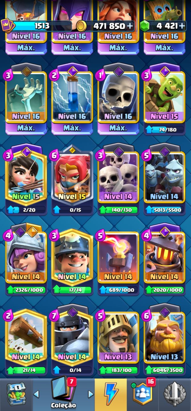 CONTA CLASH ROYALE NÍVEL 15 | 13.095 TROFÉUS | 4.400+ GEMAS | DECKS NÍVEL MÁ