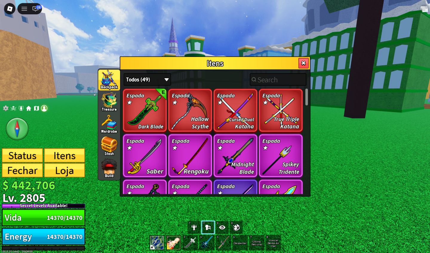 CONTA DE BLOX FRUITS COM FRUTAS PERM