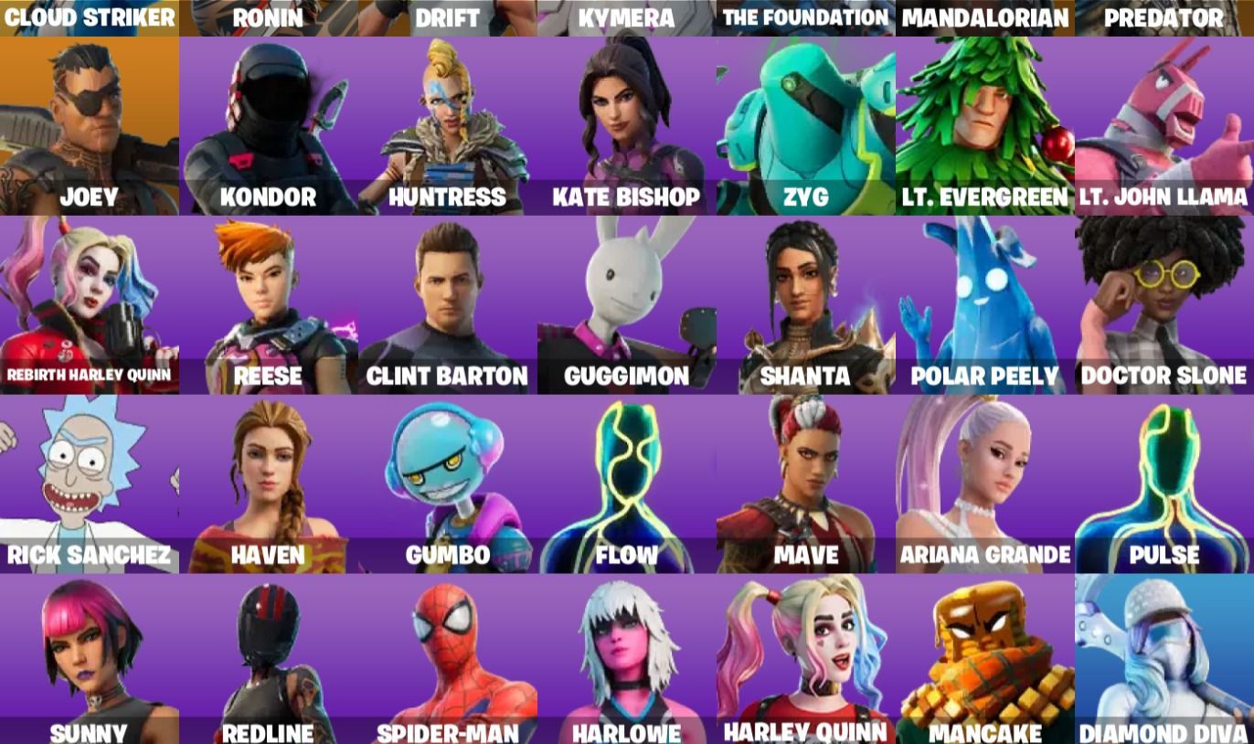Conta fortnite com 40 skin homem aranha arlequina full acesso