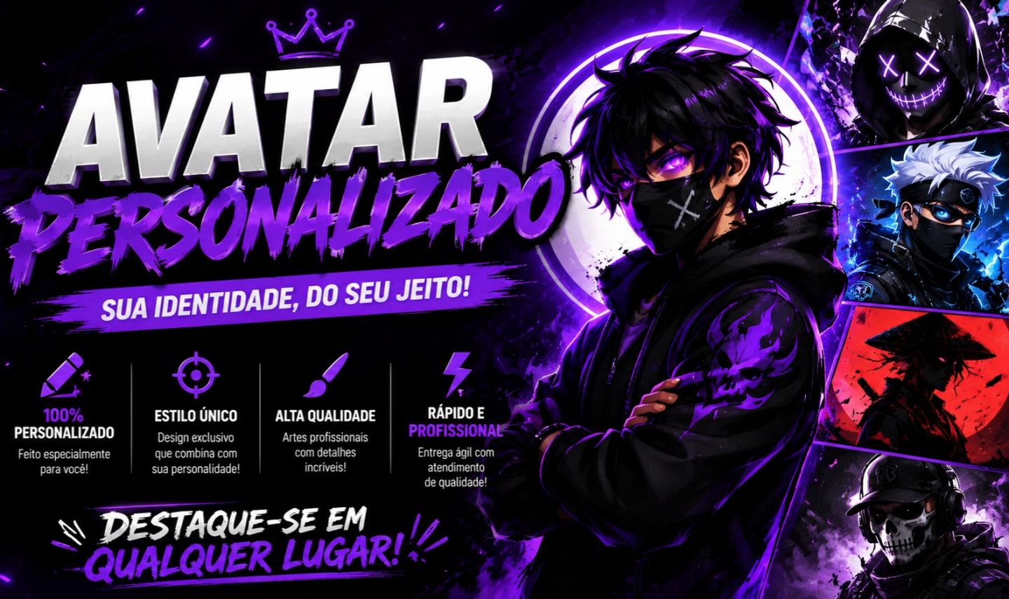 Avatar Personalizado Profissional | Discord, Jogos, Redes Sociais e Plataformas