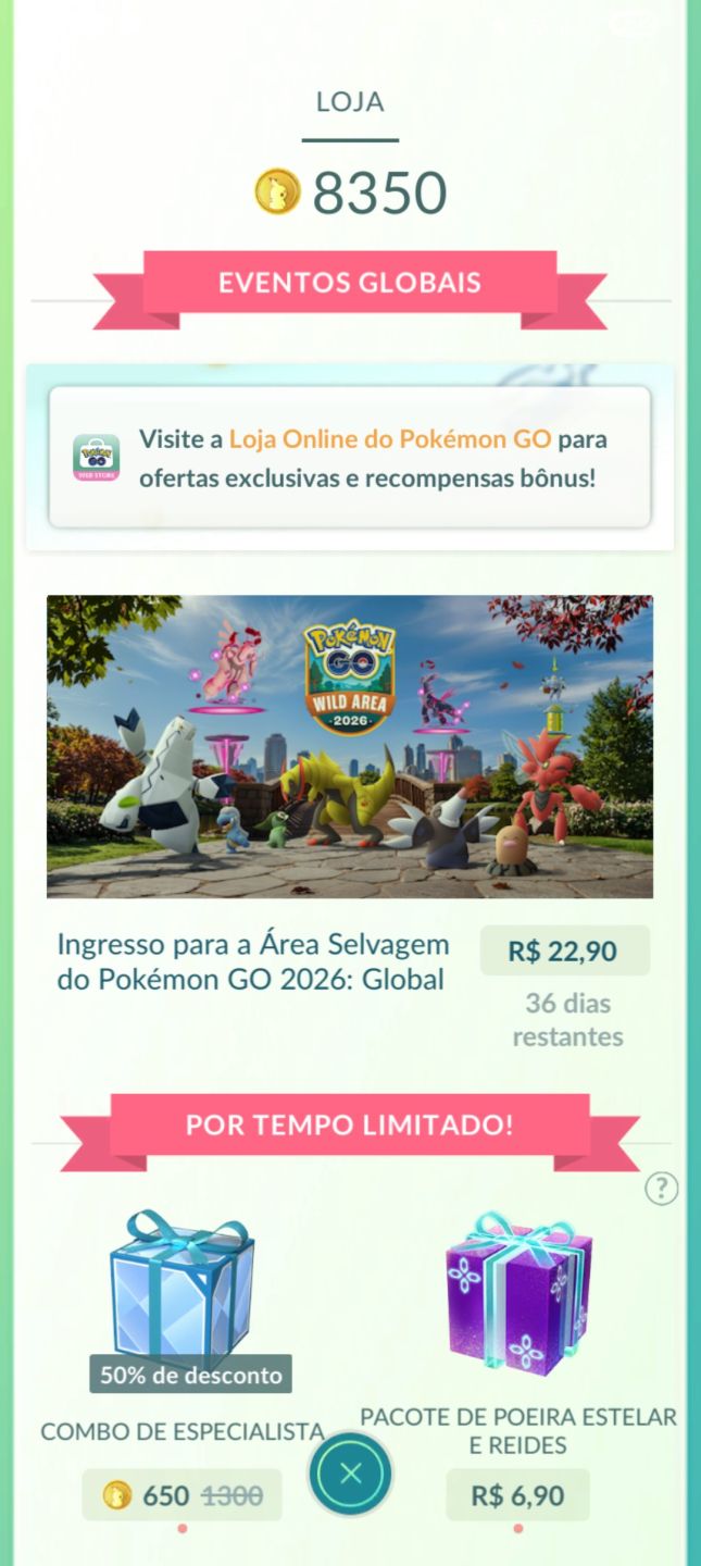 Conta NV 38 Ano 2018 8350 pokecoins + Passe Area Selvagem