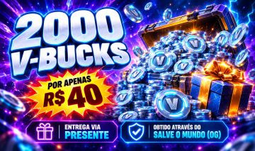 2000 V-BUCKS FORTNITE POR R$ 40 VIA PRESENTE/ VBUCKS LEGTIMO DO SALVE O MUNDO OG