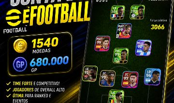 Conta de eFootball com 1540 Moedas e 680.000 GP Pronta para Montar um Time forte