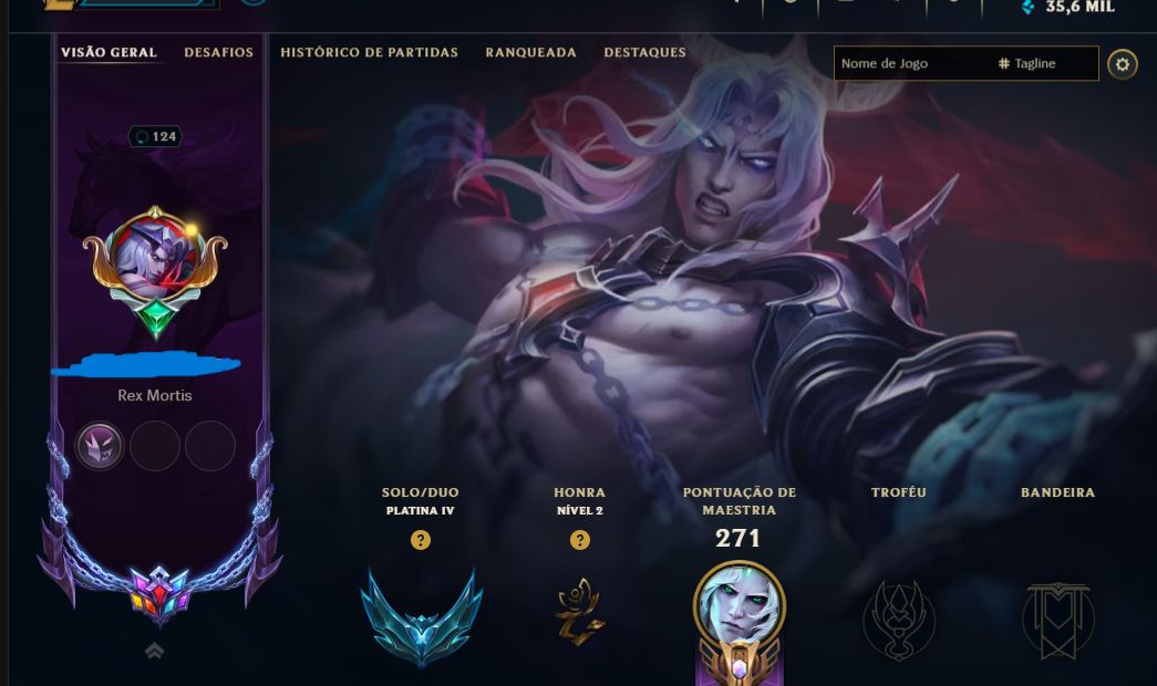 Conta de Lol com Viego Reinado Espectral Elo Plat 4 Muitas Skins Boas
