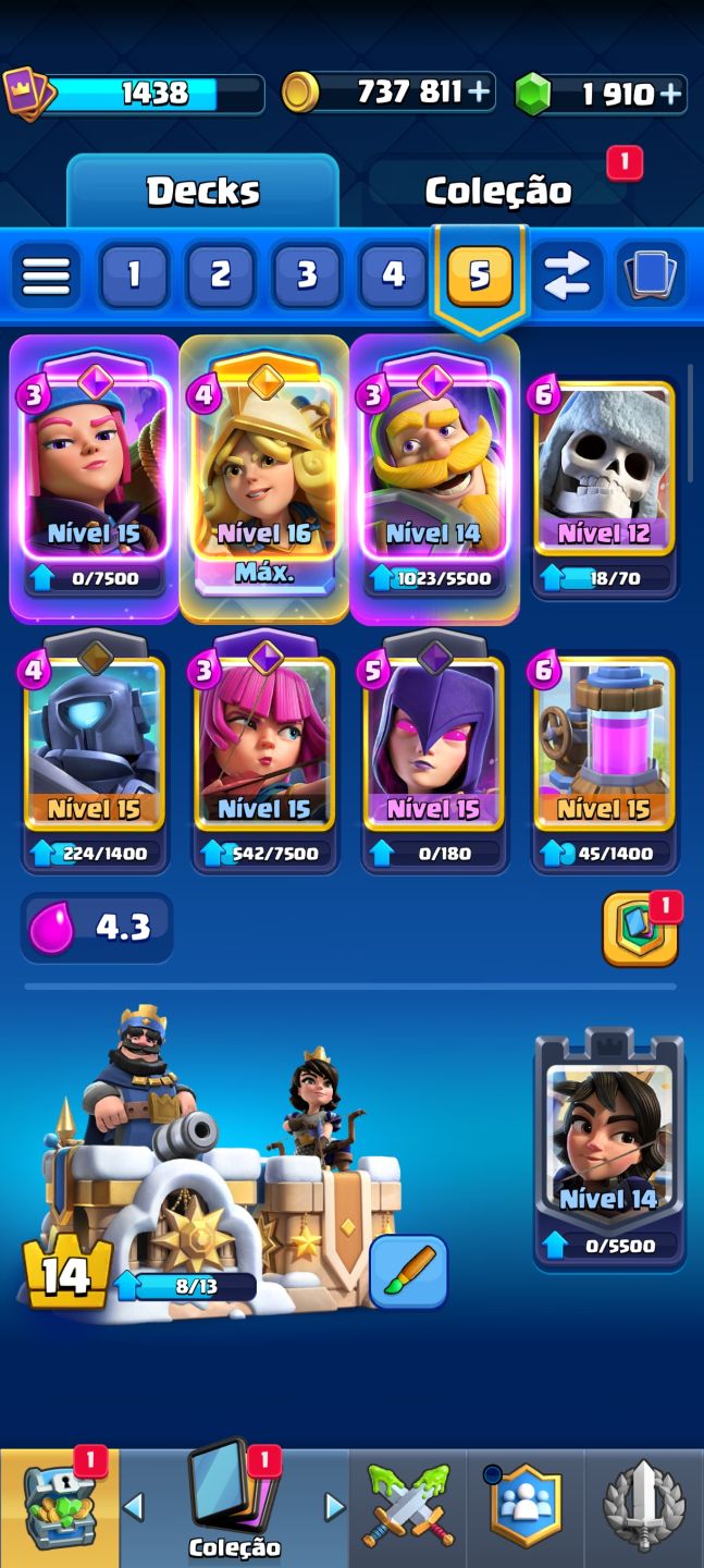 Conta de Clash Royale 10k troféus com muitas gemas