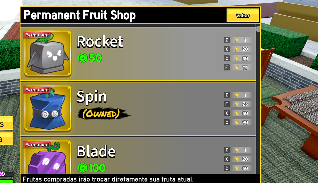 Conta bloxs fruits passes espadas e frutas