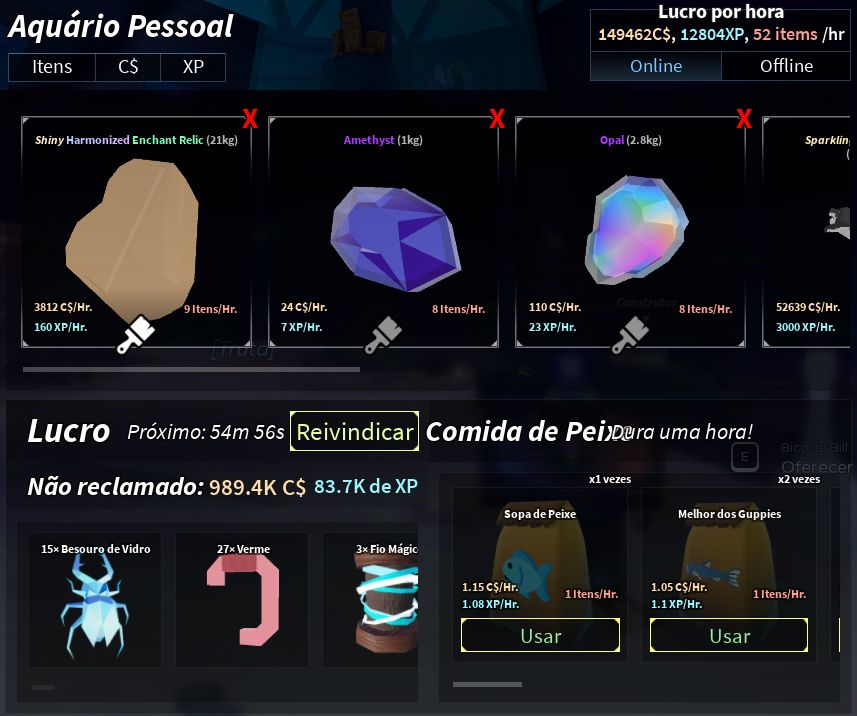 Conta End game Fisch para pegar masterline