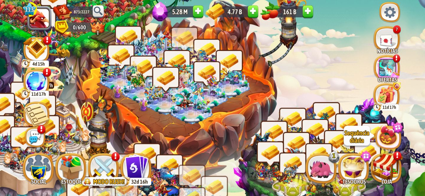 CONTA TOP DRAGON CITY - 5,28 MILHÕES DE GEMAS!