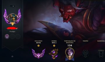 Conta mestre 400 pdl com 58% de winrate quase todos os campeões e lvl baixo
